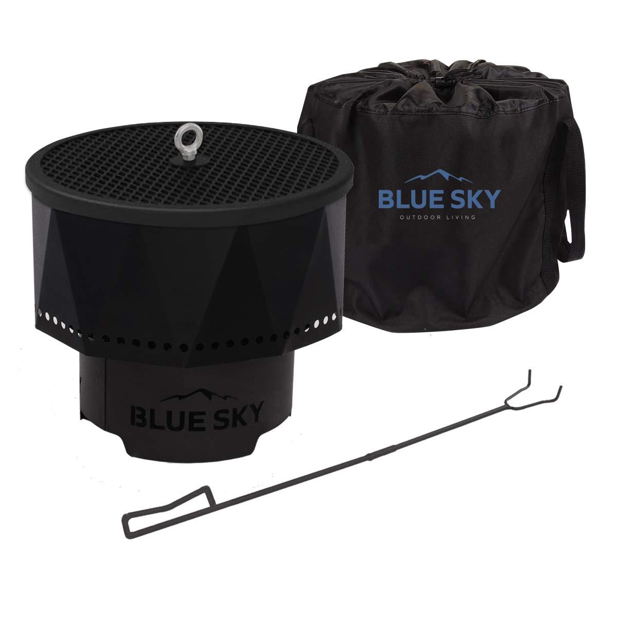Blue Sky Outdoor Living Round Steel Wood Burning Smokeless Fire Pit