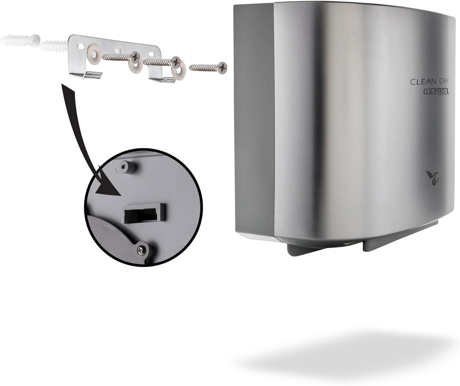 LS-PRO Automatic Hand Dryer for Commercial Bathrooms. High Speed Hot Air, Dry Hands in 7s. No Touch Operation with Infrared Sensor. Easy & Fast Installation. Low Noise 60 dB. 1 year warranty