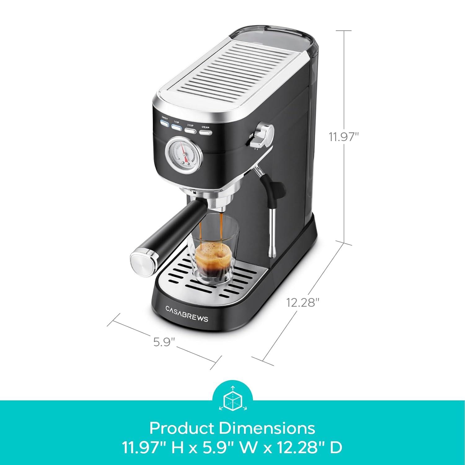 CASABREWS CASABREWS CM5418 20 Bar Espresso Machine Coffee Maker W/ Powerful Steam Wand Stainless Steel