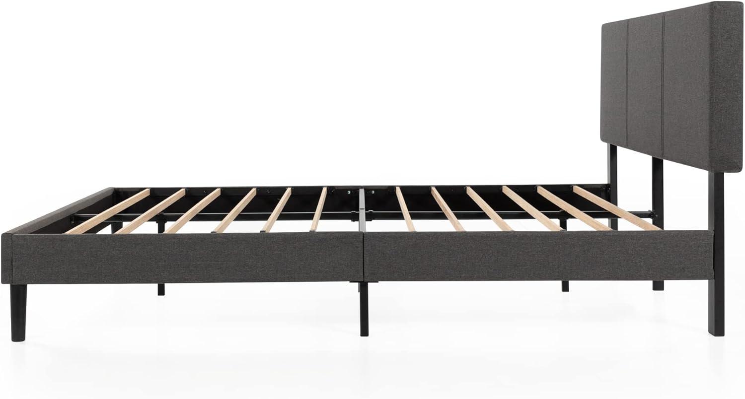 Cambril 38 inch Upholstered Platform Bed Frame with Sustainable Bamboo Slats