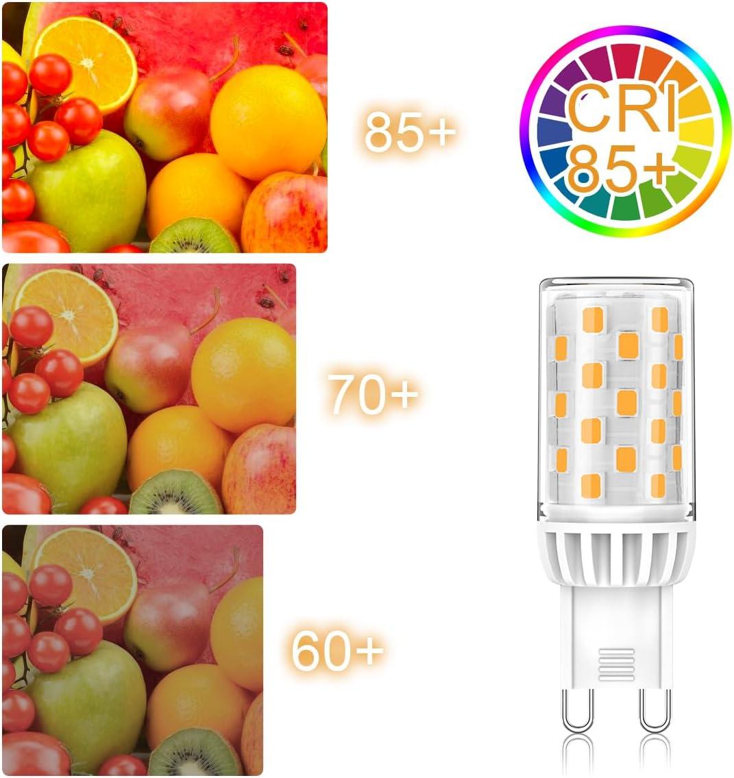 G9 LED Bulb Dimmable 4W, 40 Watt T4 G9 Halogen Equivalent, 3000K Soft Warm White, 120V Flicker Free, LED Bulbs Bi Pin Base Chandelier Lighting 450LM, Energer Saving LED Lighting (5 Pack)