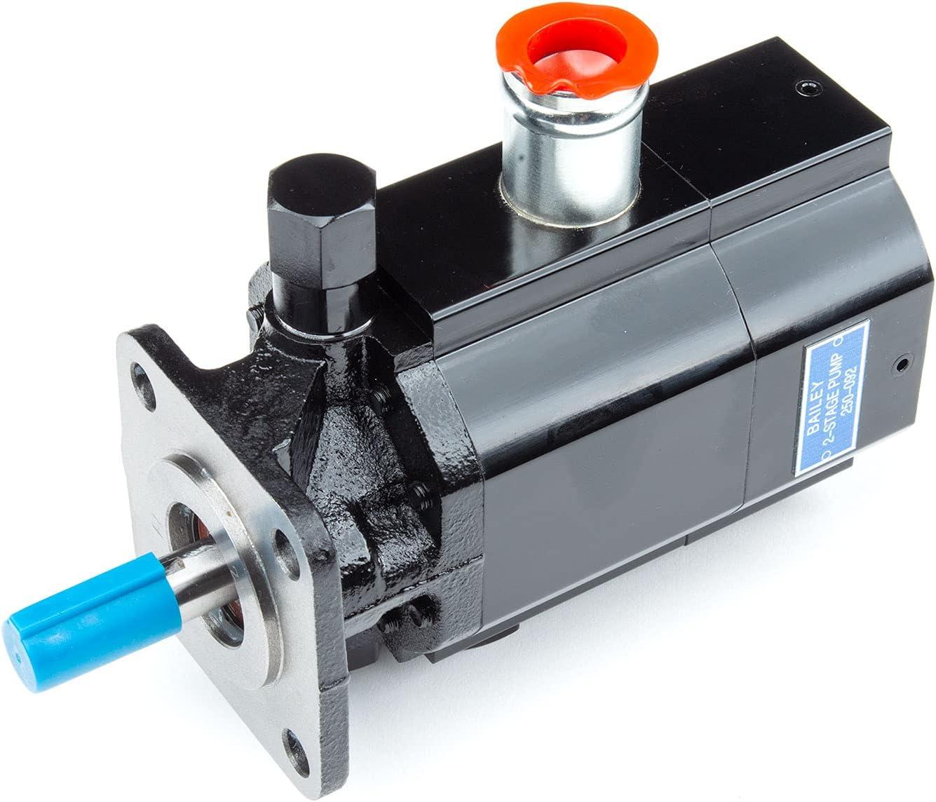 Chief Two-Stage Pump - Compact 2 Stage Hydraulic Log Splitter Pump - Wood Splitter Pumps, 3600 Max RPM, 3045 PSI, 10 GPM, 1” Inlet & 1/2" NPT Outlet Ports, 4 Bolt Flange Mount, Drive Shaft: 1/2 x 1 ½