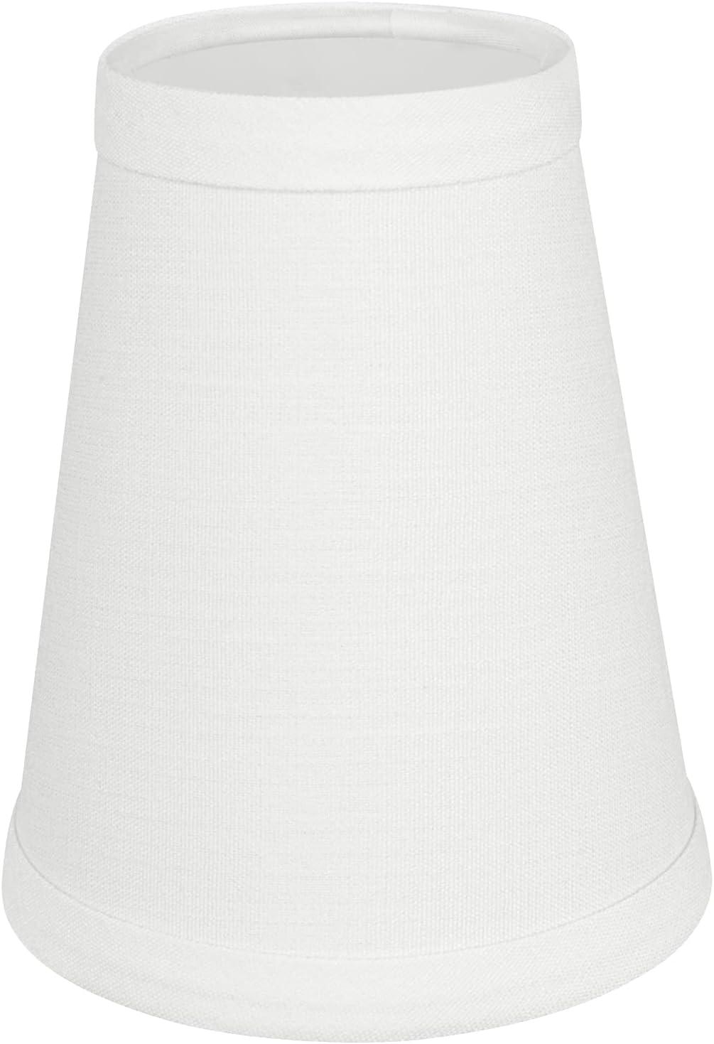 Aspen Creative 32080-5 Small Hardback Empire Shape Chandelier Clip-On Lamp Shade Set (5 Pack), Transitional Design in Off White, 4" bottom width (2.5" x 4" x 5")