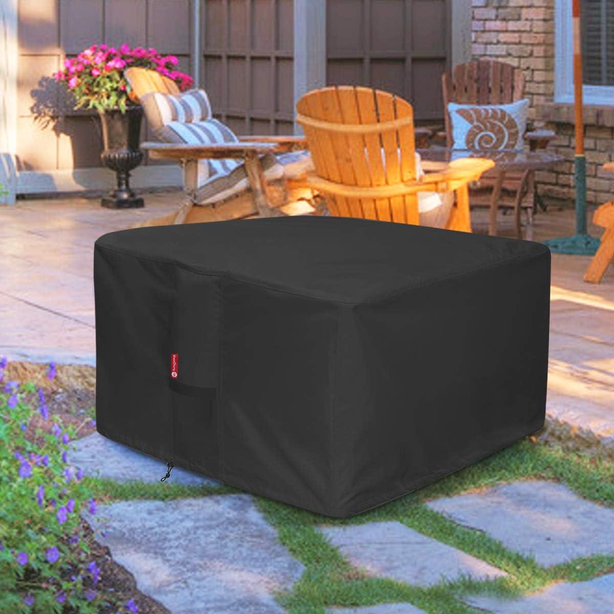 Gas Fire Pit Cover Square - Premium Patio Outdoor Cover Heavy Duty Fabric with PVC Coating,100% Waterproof,Anti-Crack,Fits for 30 inch,31 inch,32 inch Fire Pit / Table Cover (32”L x 32”W x 24”H,