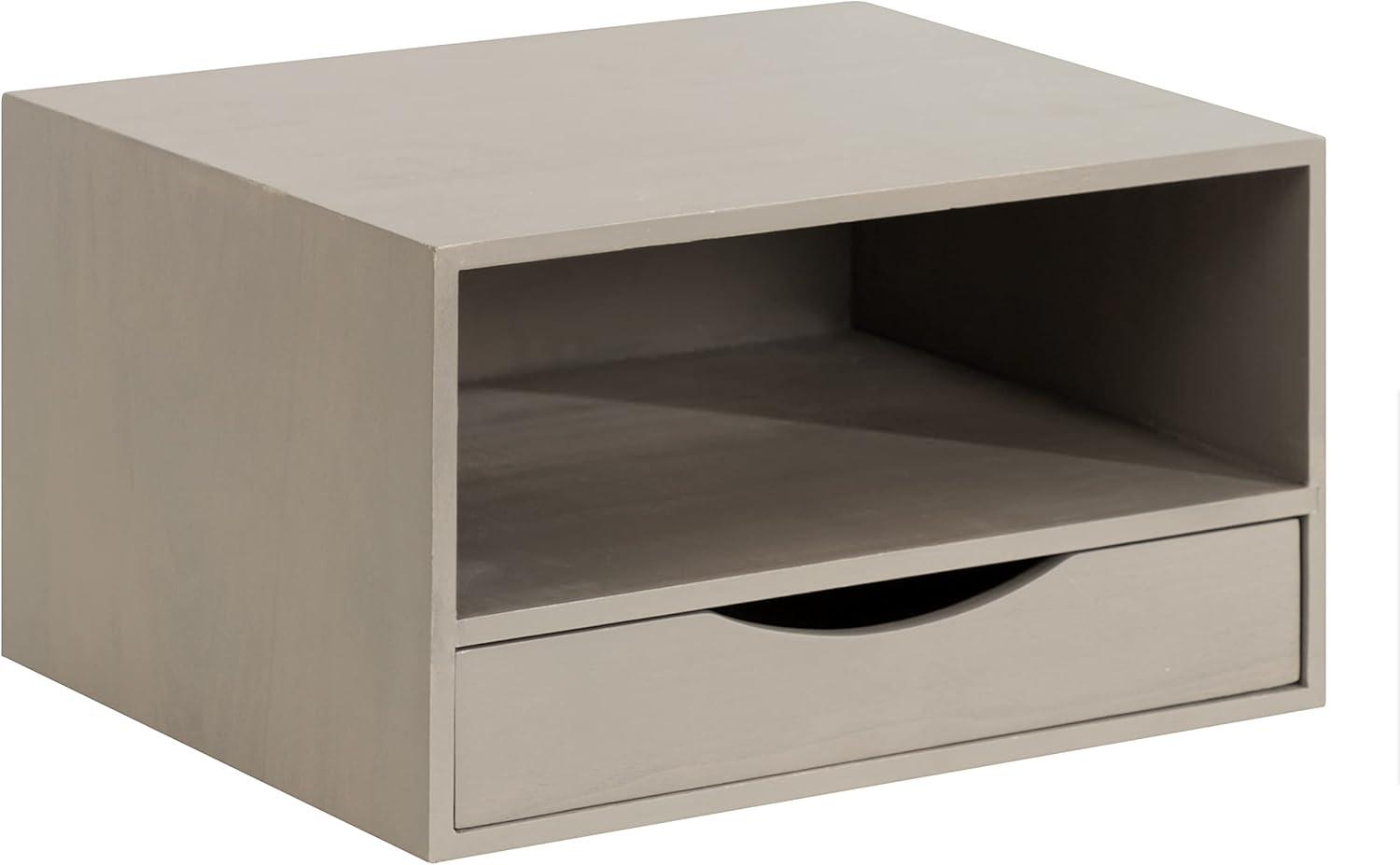 Kate and Laurel Hutton Rectangle Wood Floating Side Table, 12.5x10x7, Gray