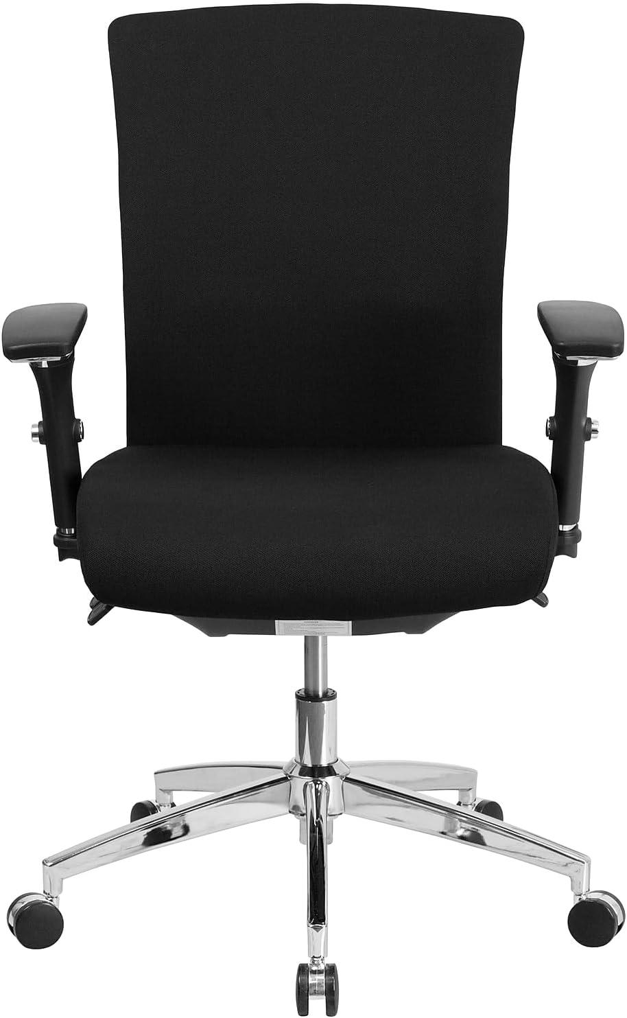 Black Mesh and Fabric Adjustable Executive Swivel Chair