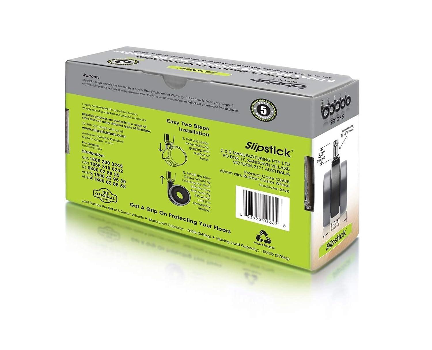 2-3/8 in. Dual Bearing Office Chair Caster Wheel (Set of 5)