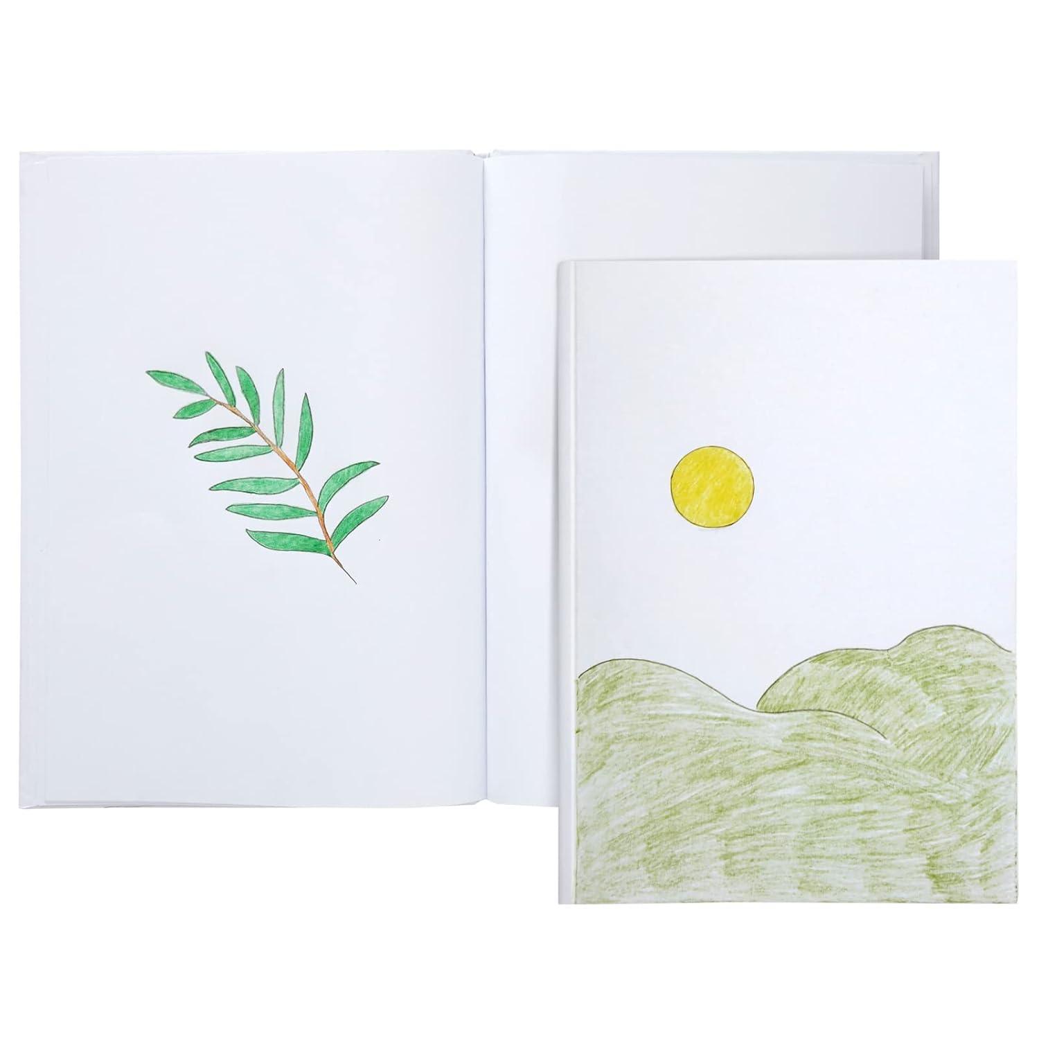 Paper Junkie White Hardcover Blank Books for Kids to Write Stories, 8.5x11 Unlined Journals for Students (36 Pages, 3 Pack)