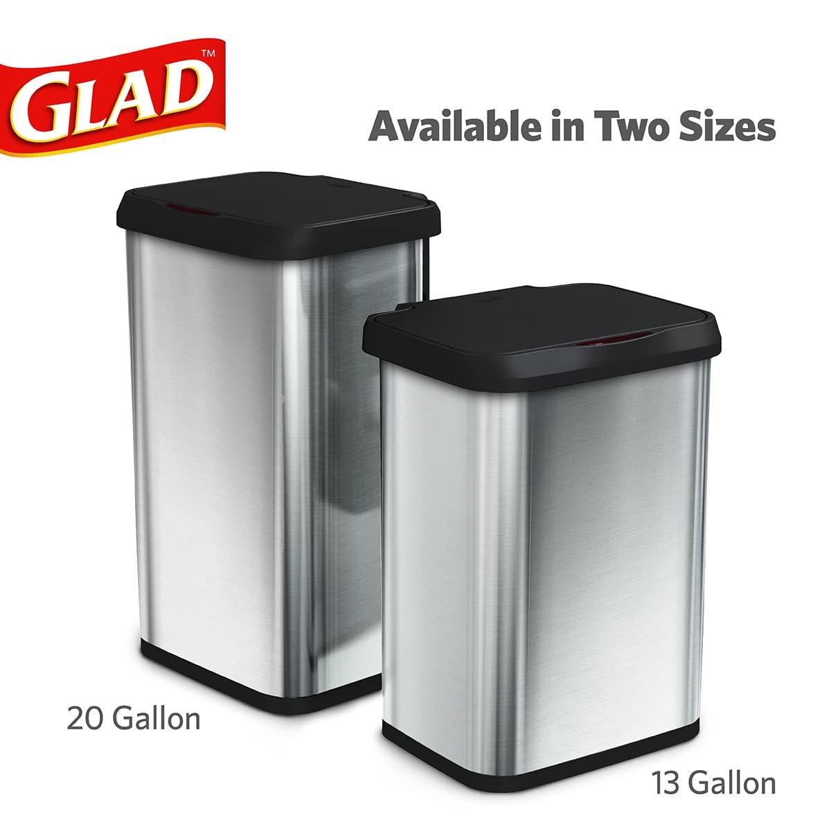 Stainless Steel 20 Gallon Motion Sensor Trash Can with Clorox Odor Protection