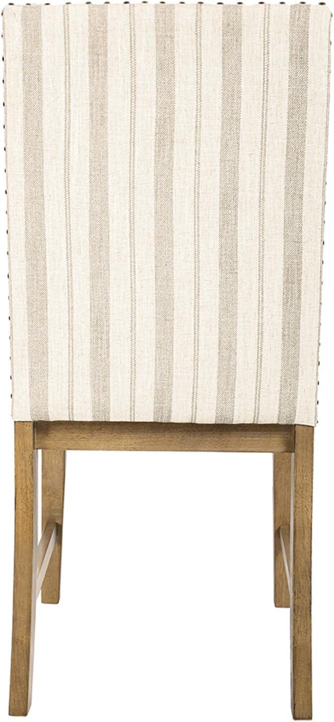 HomePop Set of 2 Upholstered Wood Apron Dining Chairs Plywood Frame, 300 lbs Capacity