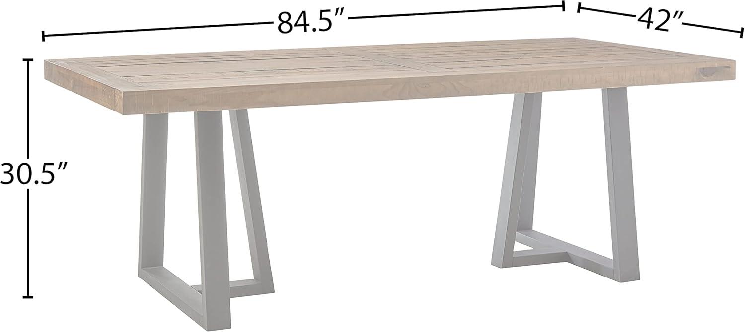 Prairie 84" Reclaimed Wood Rectangular Dining Table in Natural and Black