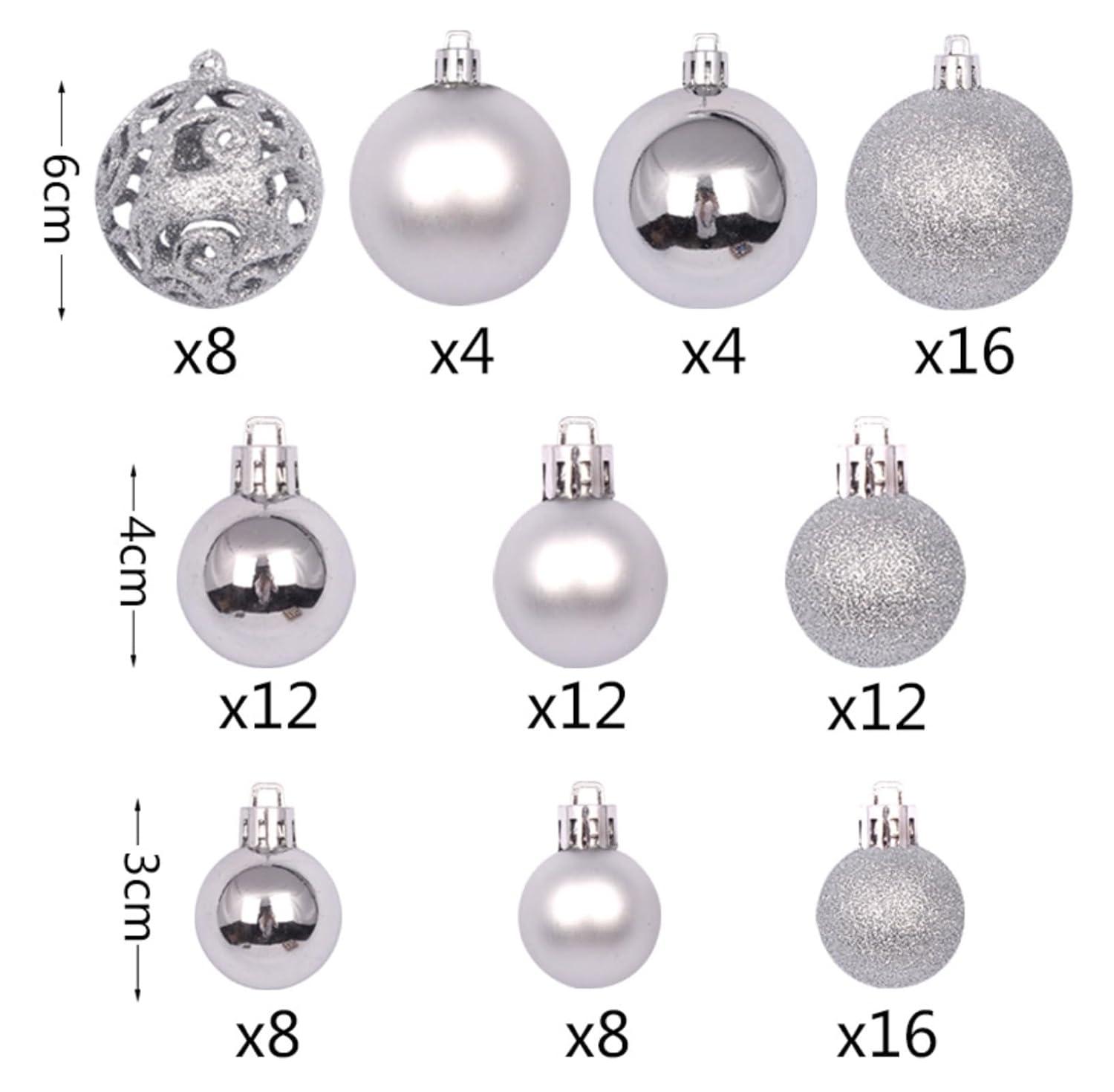 ArWgKavx Reduced Hangs 100Pc Christmas Ball Ornaments Shatterproof Balls for Christmas Tree Decoration Red