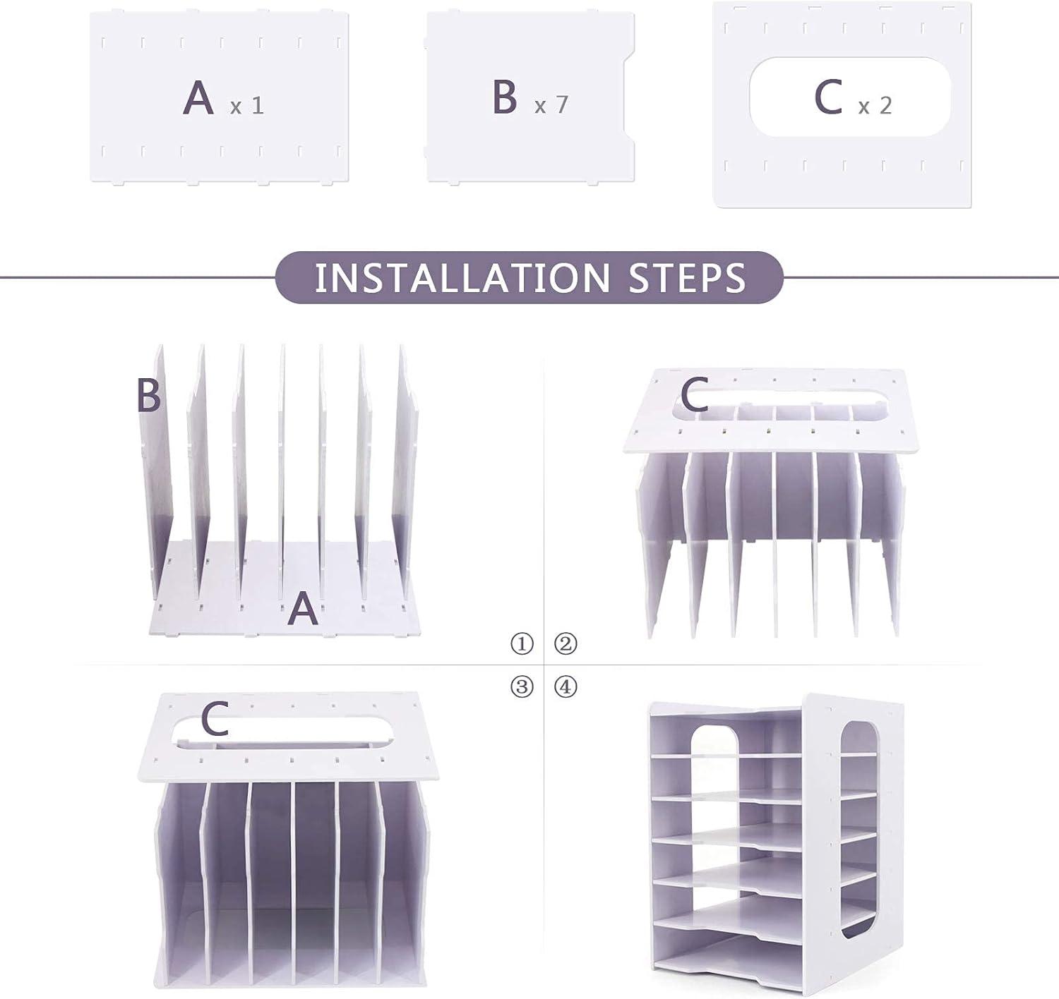 White 7-Tier PVC Foam Board Multifunctional Desk Organizer