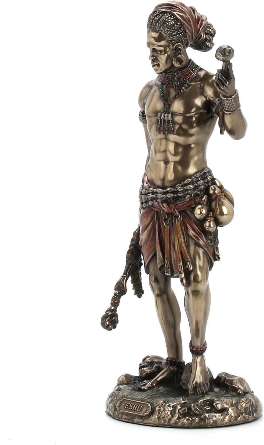 Veronese Design 8.5" Eshu The Divine Trickster God of The Yoruba Cold Cast Resin Antique Bronze Finish Statue