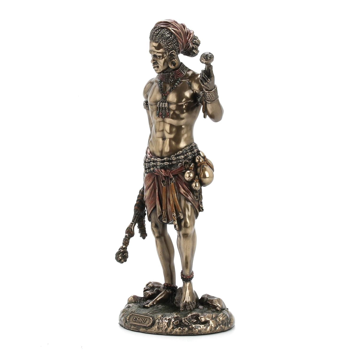 Veronese Design 8.5" Eshu The Divine Trickster God of The Yoruba Cold Cast Resin Antique Bronze Finish Statue