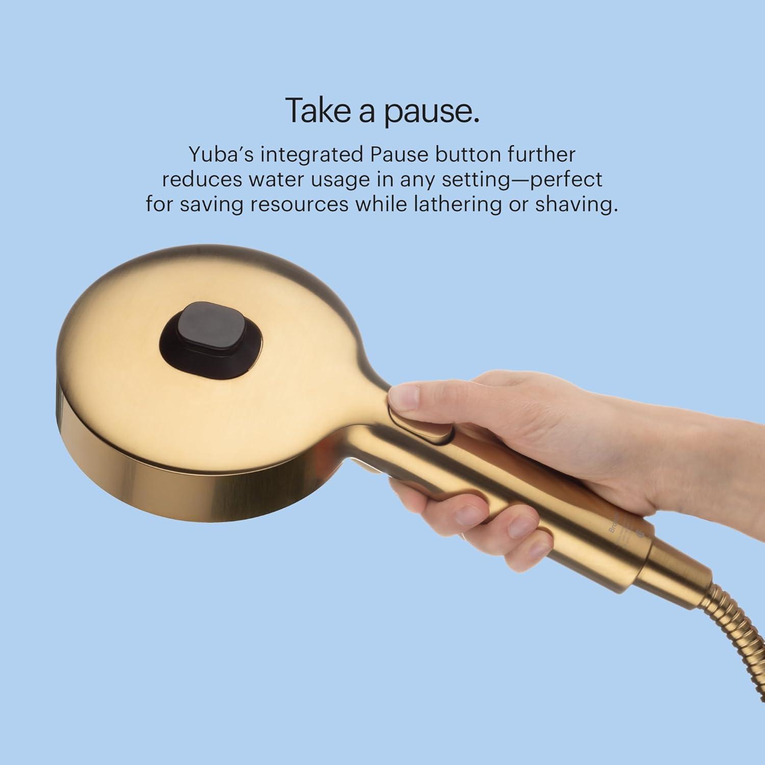 Matte Gold Stainless Steel Handheld Wall Mounted Shower Head
