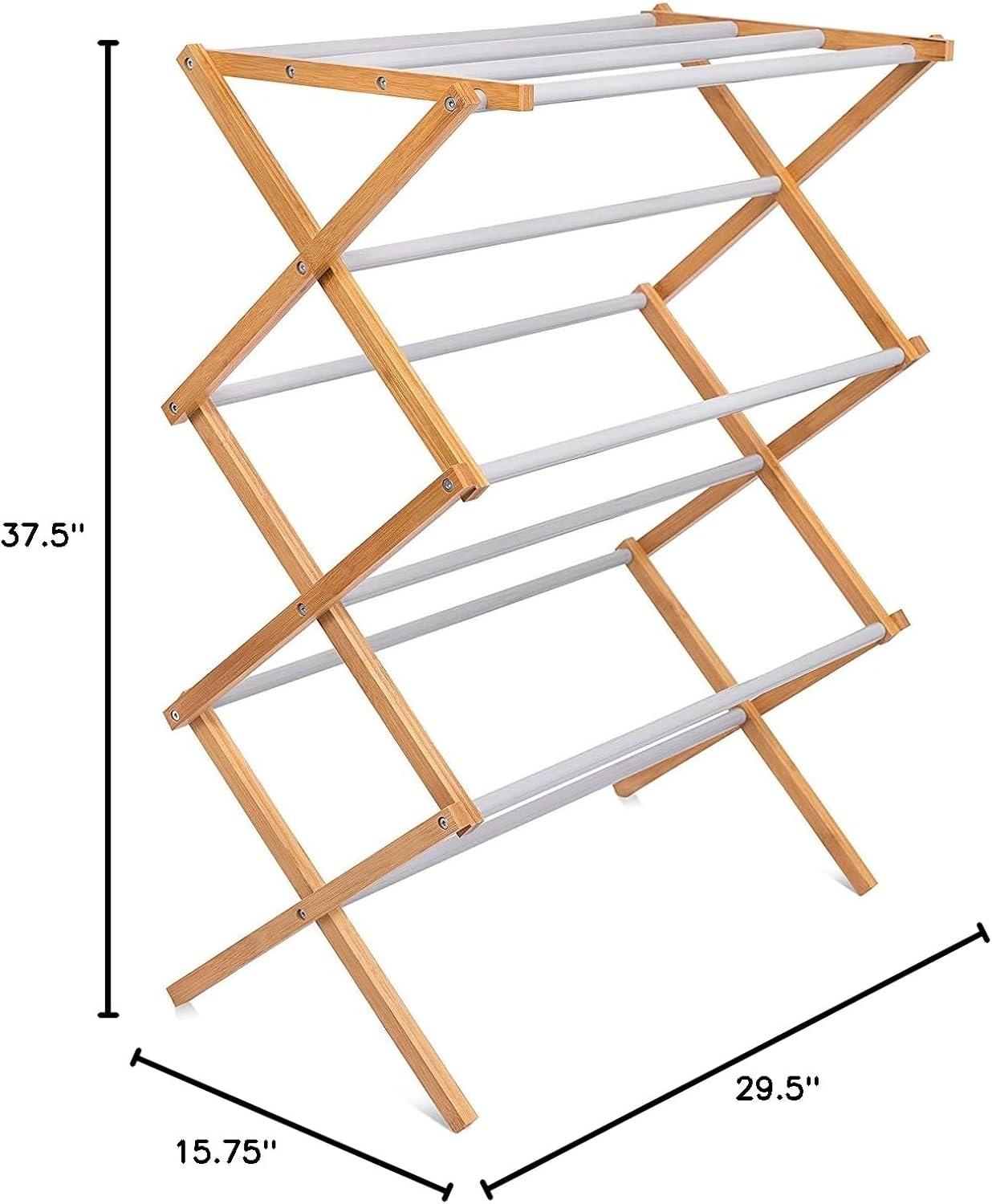 Bamboo Foldable Accordion Drying Rack