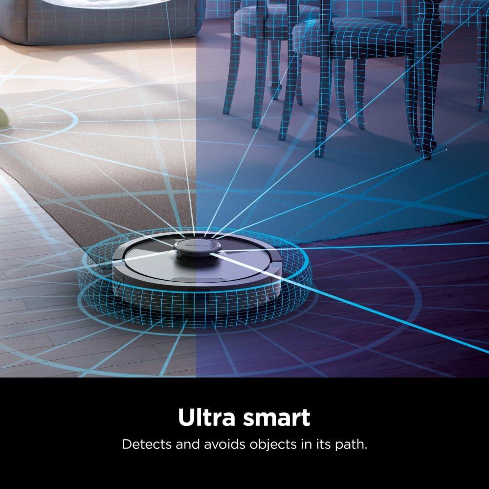 Shark AI Ultra Robot Vacuum and Mop with Matrix Clean Navigation, CleanEdge Technology, Perfect for Pet Hair, Compatible with Alexa, Black (Renewed)