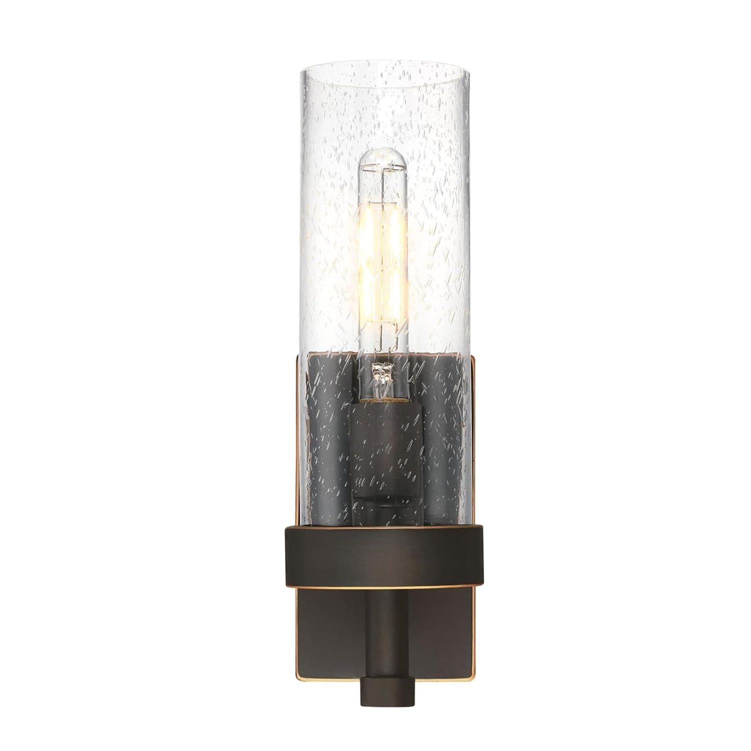 Westinghouse Lavina 1 Light Wall Fixture Oil Rubbed Bronze Finish with Highlights Clear Seeded Glass