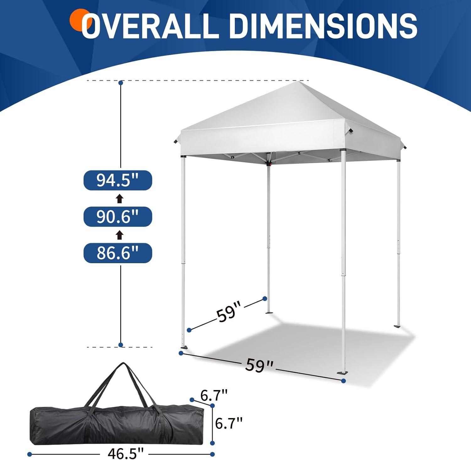 Pop Up Canopies 5 Ft W X 5 Ft D Metal Canopy