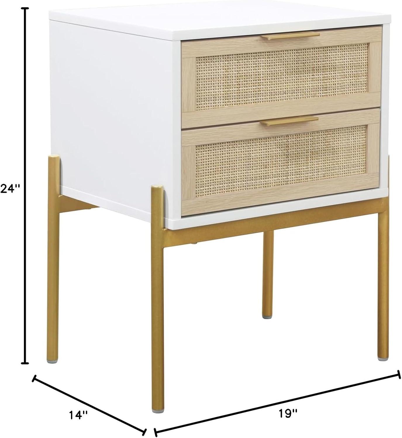 2-Piece End Table with Drawer Set