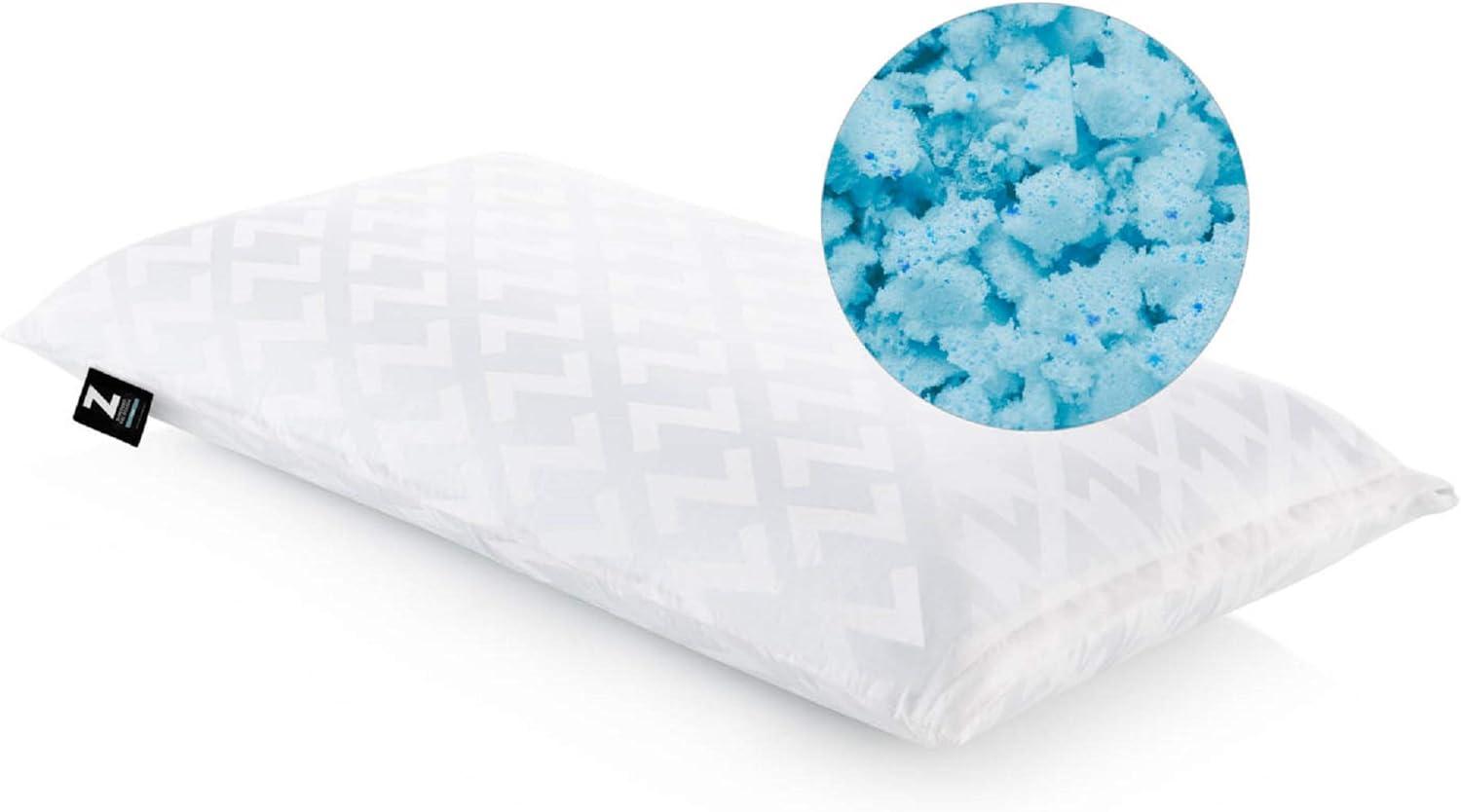 Queen White Gel-Infused Shredded Memory Foam Pillow