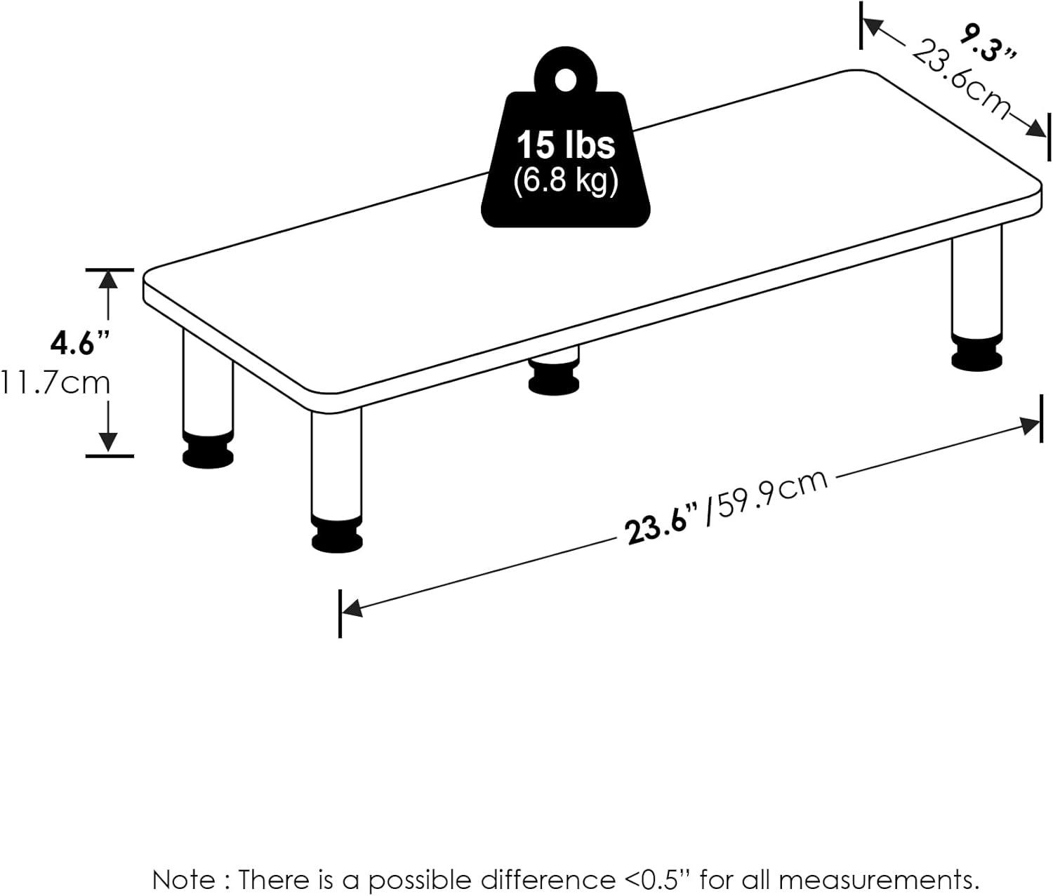 French Oak Grey and Black Wood Monitor Riser Stand