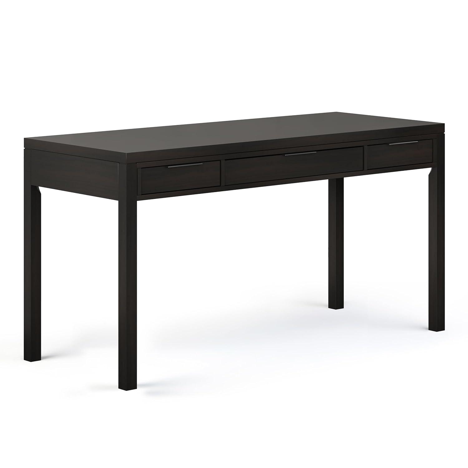 Simpli Home Hollander SOLID WOOD Contemporary 60 inch Wide Desk in Warm Walnut Brown