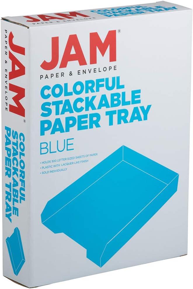 JAM PAPER Stackable Paper Trays - Blue - Letter Tray - Sold Individually 9.75 "  x 12.5 "  x 6 "