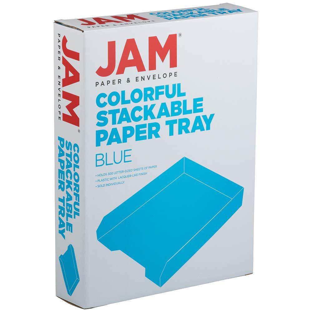 JAM PAPER Stackable Paper Trays - Blue - Letter Tray - Sold Individually 9.75 "  x 12.5 "  x 6 "