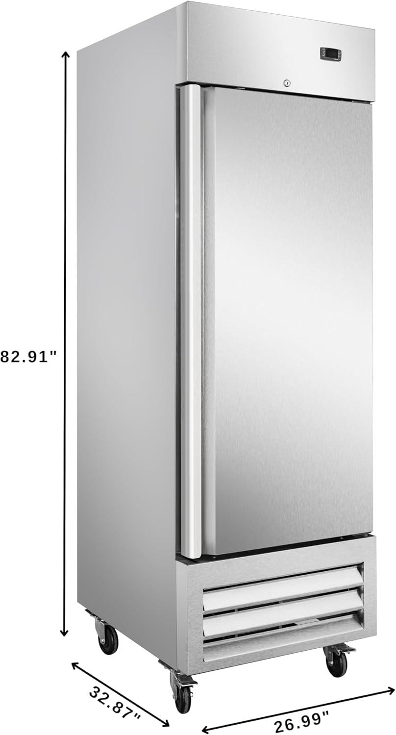 27-Inch Stainless Steel Convertible Refrigerator Freezer with Glass Door