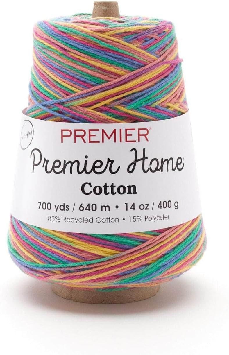 Premier Yarns Home Cotton Cone Yarn, Ideal Knitting and Crochet Supplies, Cotton-Polyester Blend, Multi, Water Lilies