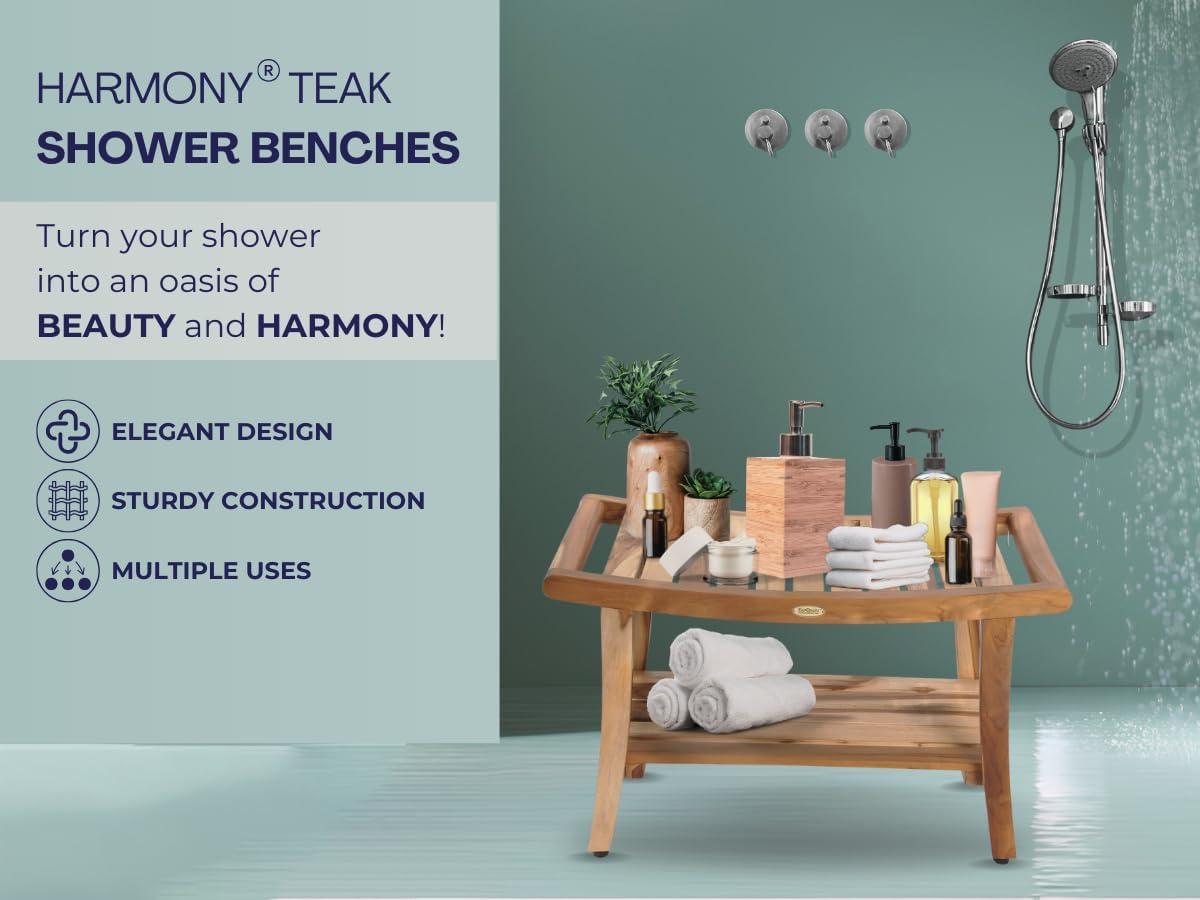 Harmony Teak Shower Bench, DecoTeak, Teak Shower Bench, Teak Shower Stool, Teak Bench Shower, Teak Wood Shower Bench, Teak Shower Seat, Wooden Shower Bench, Teak Shower Chair