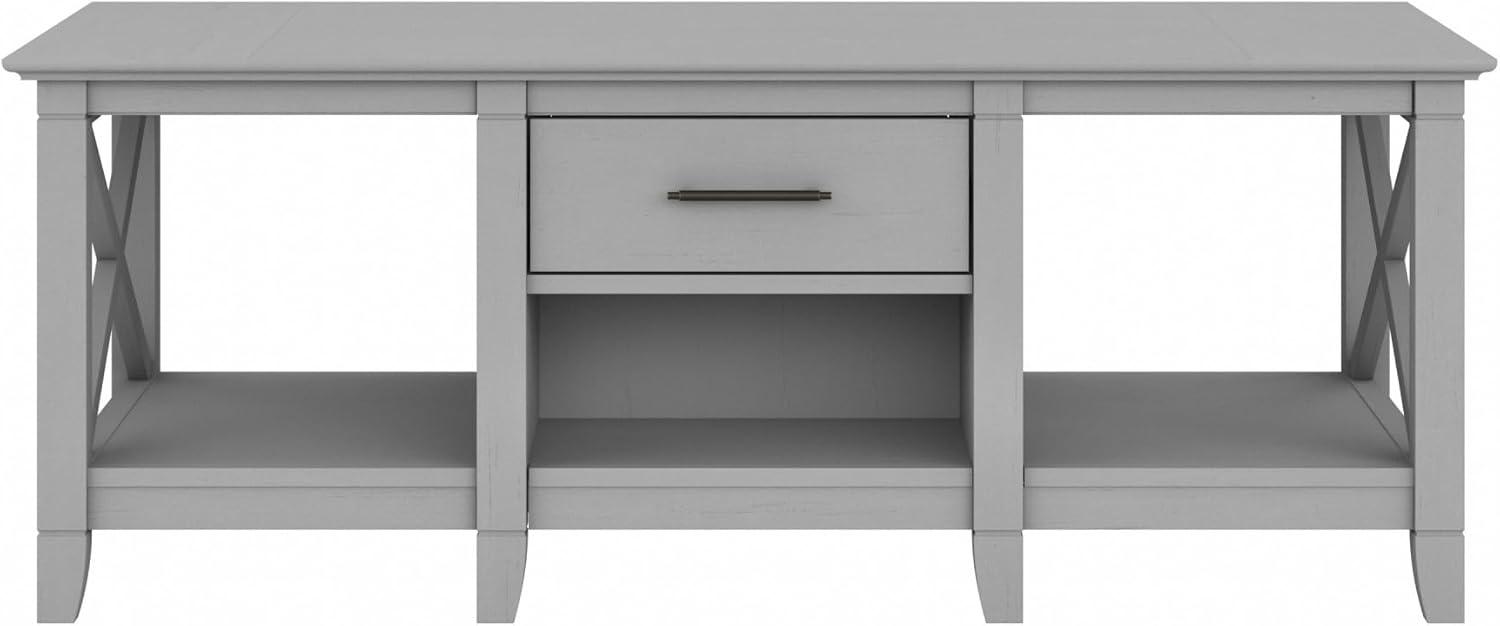 Bush Furniture Key West Coffee Table with Storage, Cape Cod Gray