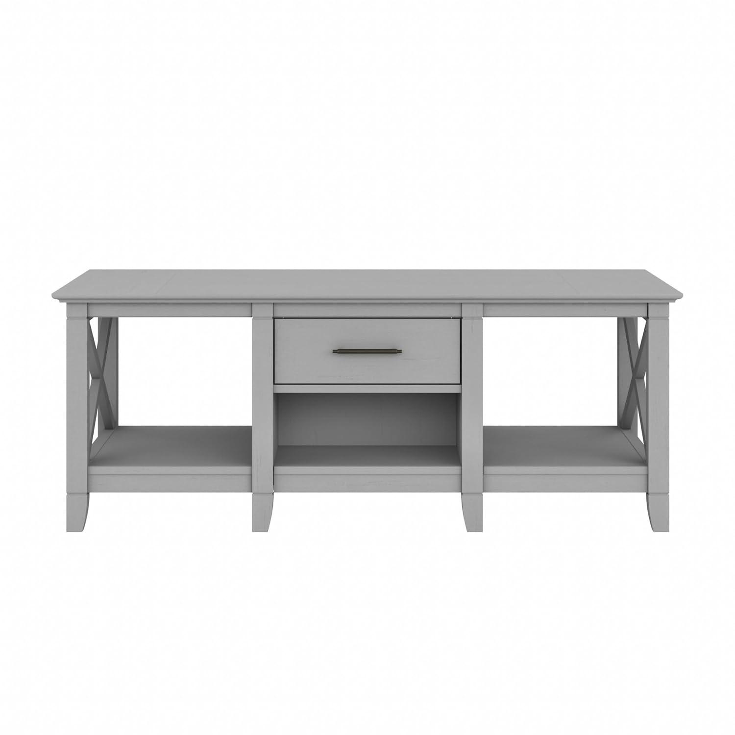 Bush Furniture Key West Coffee Table with Storage, Cape Cod Gray