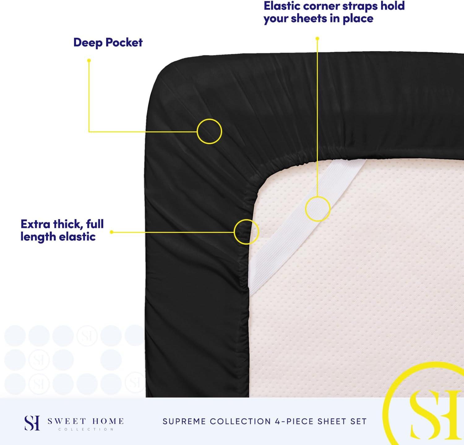 Luxurious Soft Solid 1800 Series Microfiber Sheet Set