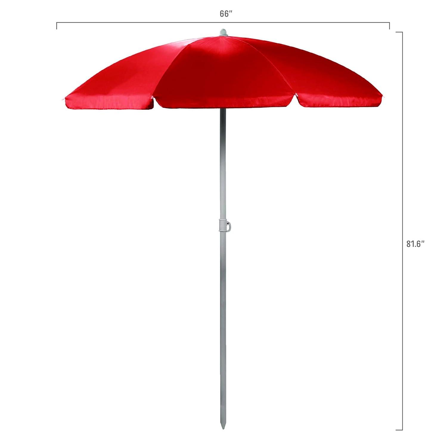 PICNIC TIME Outdoor Canopy Sunshade Beach Umbrella 5.5', Small Patio Umbrella, Beach Chair Umbrella