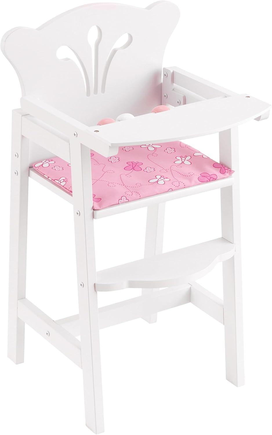KidKraft Lil' Doll Wooden High Chair, Furniture for 18-Inch Dolls, with Fabric Seat Pad