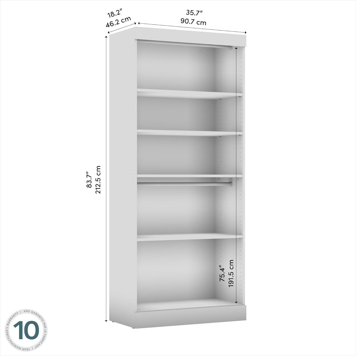 Bestar Pur 36W Closet Organizer in white