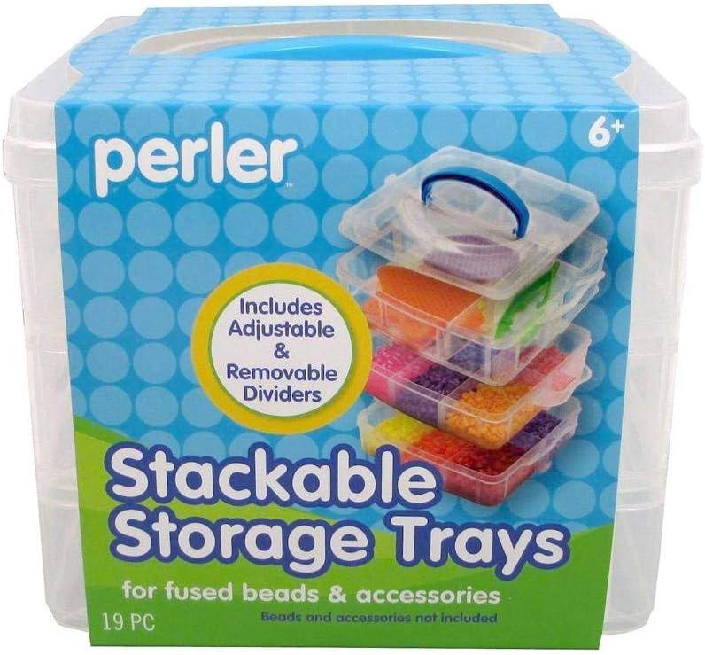 Perler Bead Storage Stackable Trays Square, Includes 3 Trays