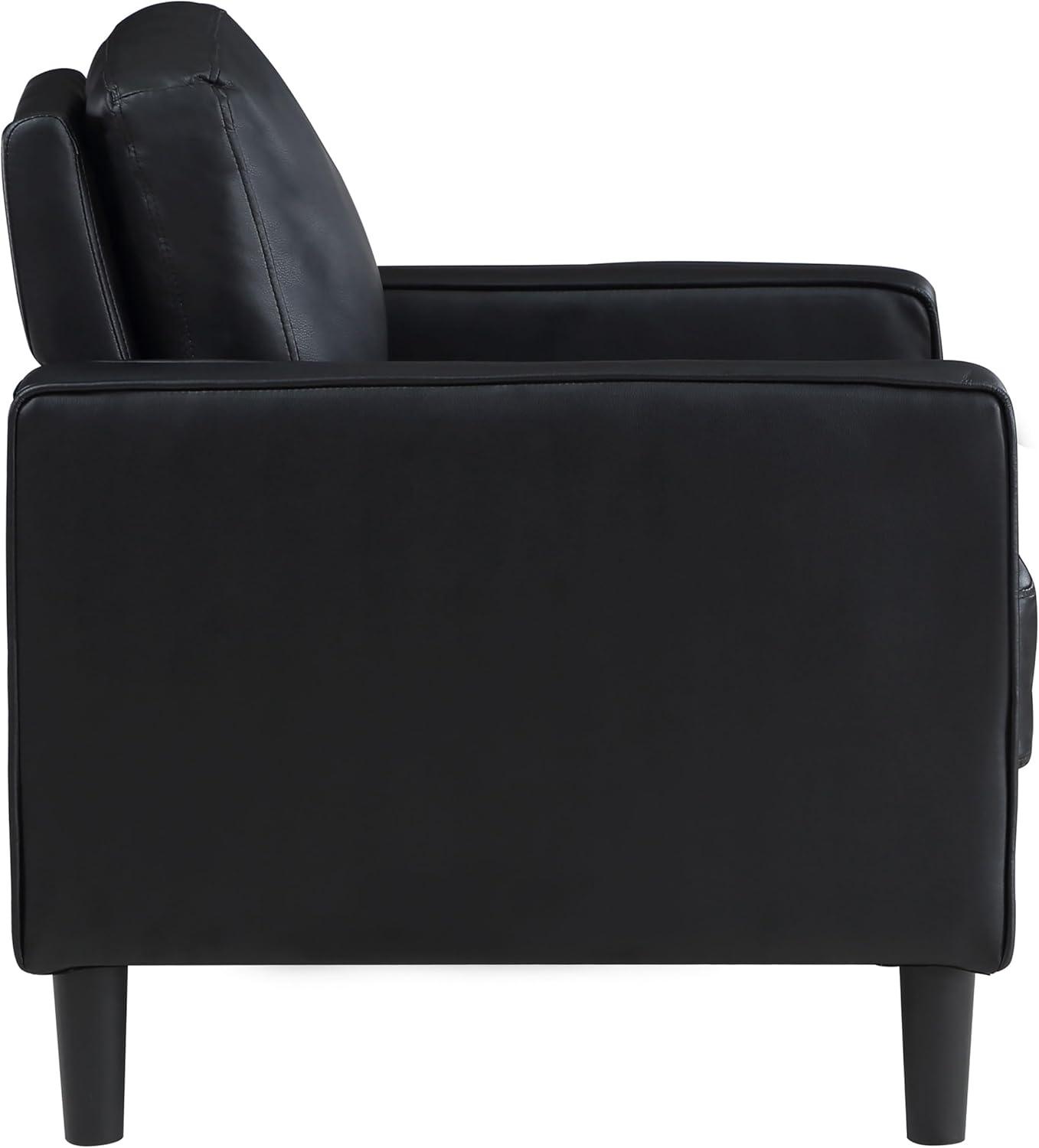 Coaster Home Furnishings Ruth Upholstered Track Arm Faux Leather Accent Chair Black