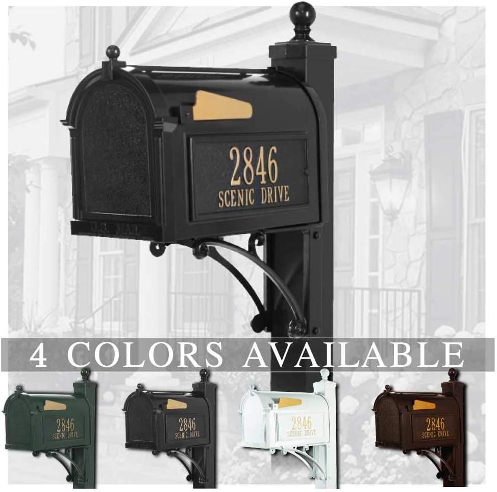 Black Aluminum Capitol Mailbox with Side Address Plaques