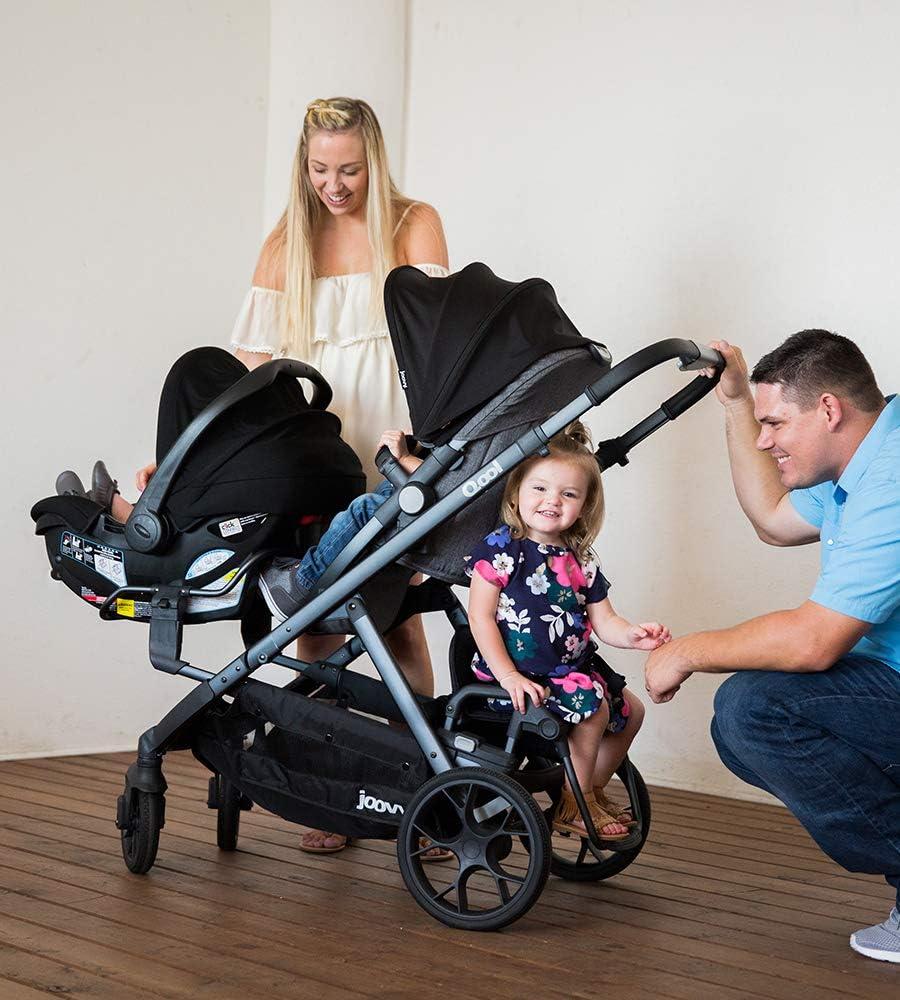 Joovy Qool Convertible Modular Single Double Triple Stroller - Gray