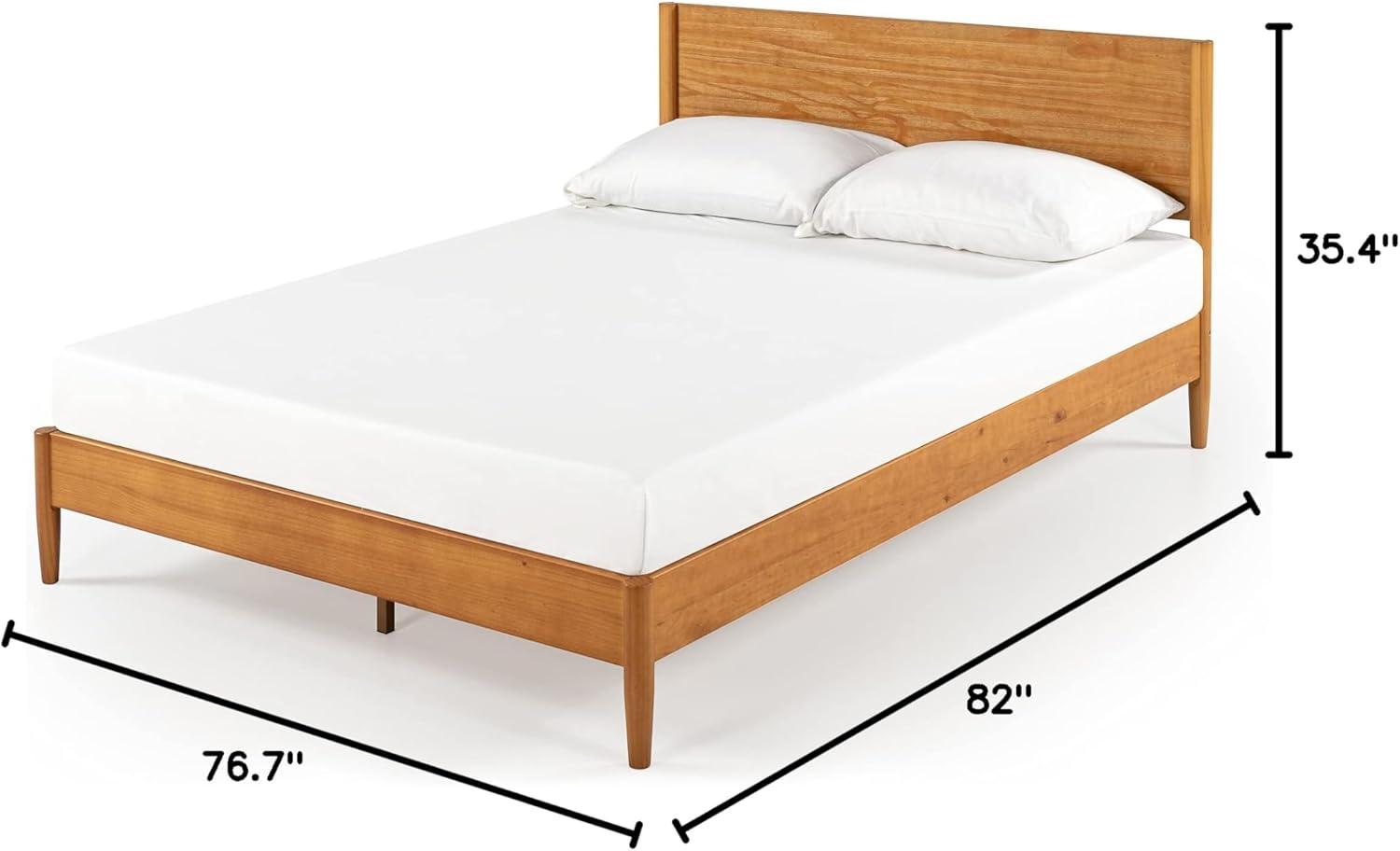 Zinus Allen 35” Mid Century Wood Platform Bed Frame, King