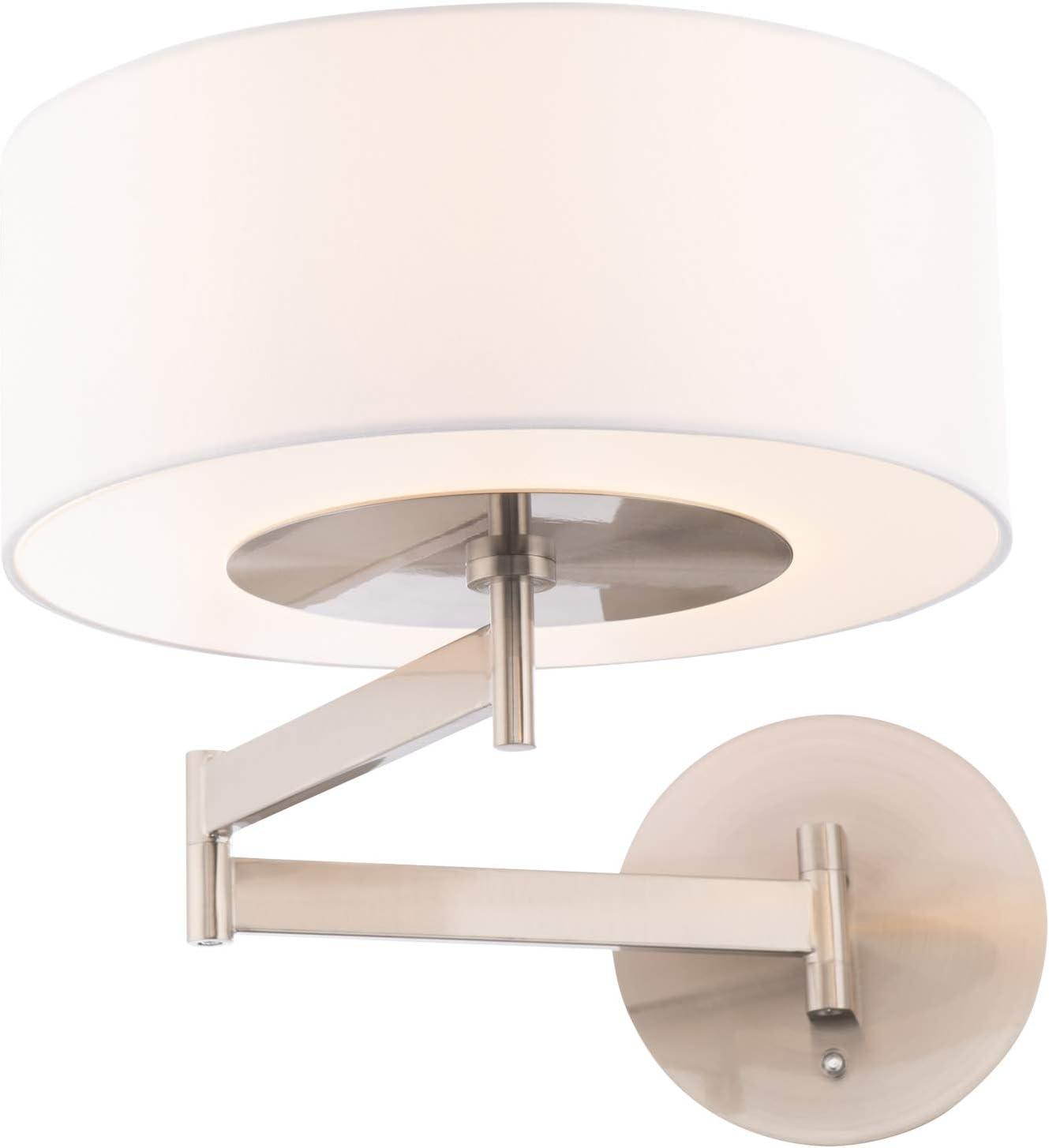 dweLED Chelsea 23.25-in W 1 -Light Brushed Nickel Transitional Integrated LED Wall Sconce