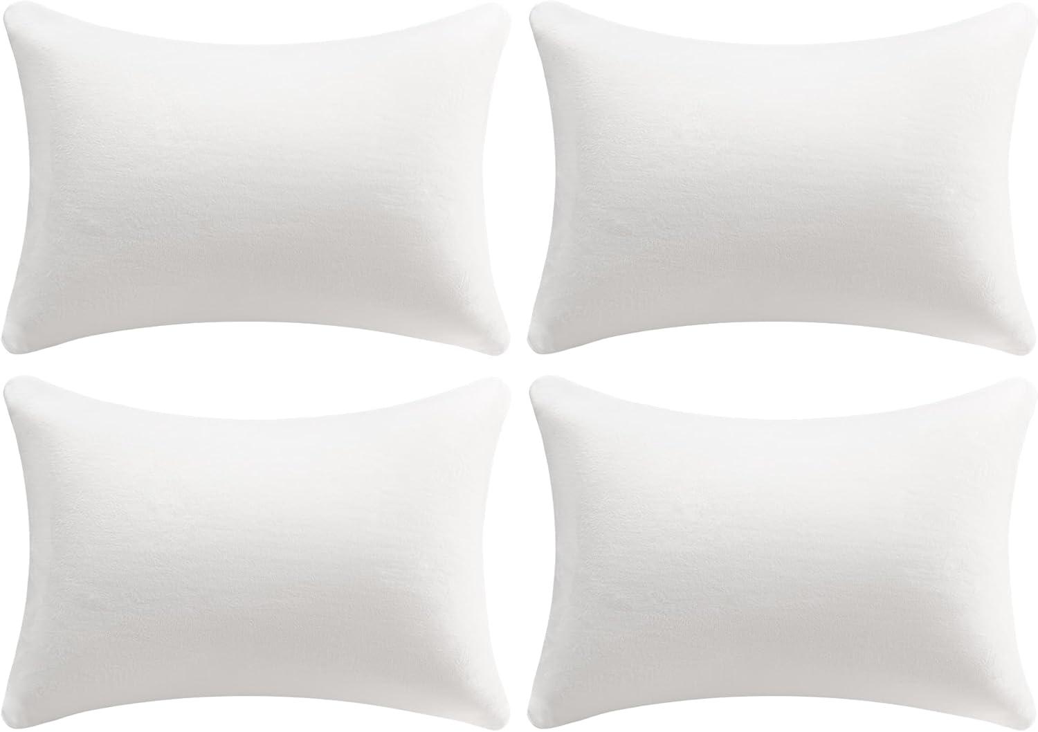 Phantoscope Throw Pillow Inserts, Hypoallergenic Square Form Decorative for Couch Bed Inserts, Made in USA, 4 Pack, 12 x 20 inches