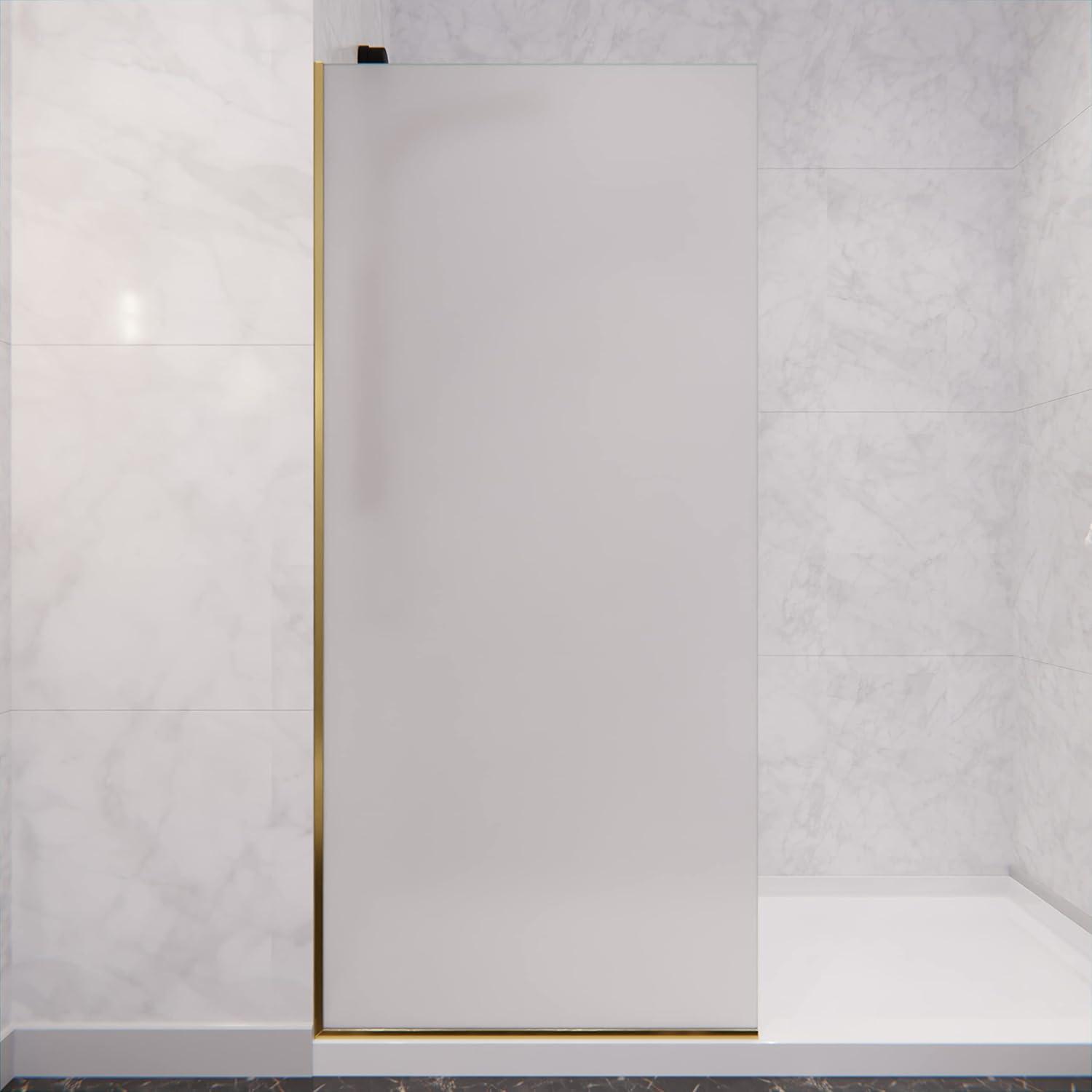 Veil Series 34” W x 74” H Frameless Glass Fixed Shower Screen Shower Door