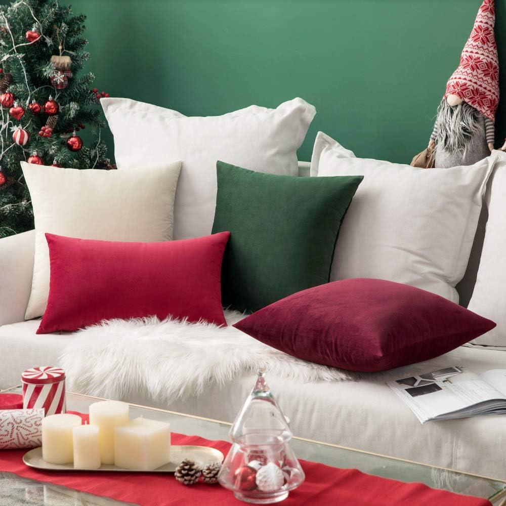 MIULEE Pack of 2 Velvet Soft Solid Decorative Square Throw Pillow Covers Set Fall Cushion Cases for Sofa Bedroom Couch 18 x 18 Inch Golden