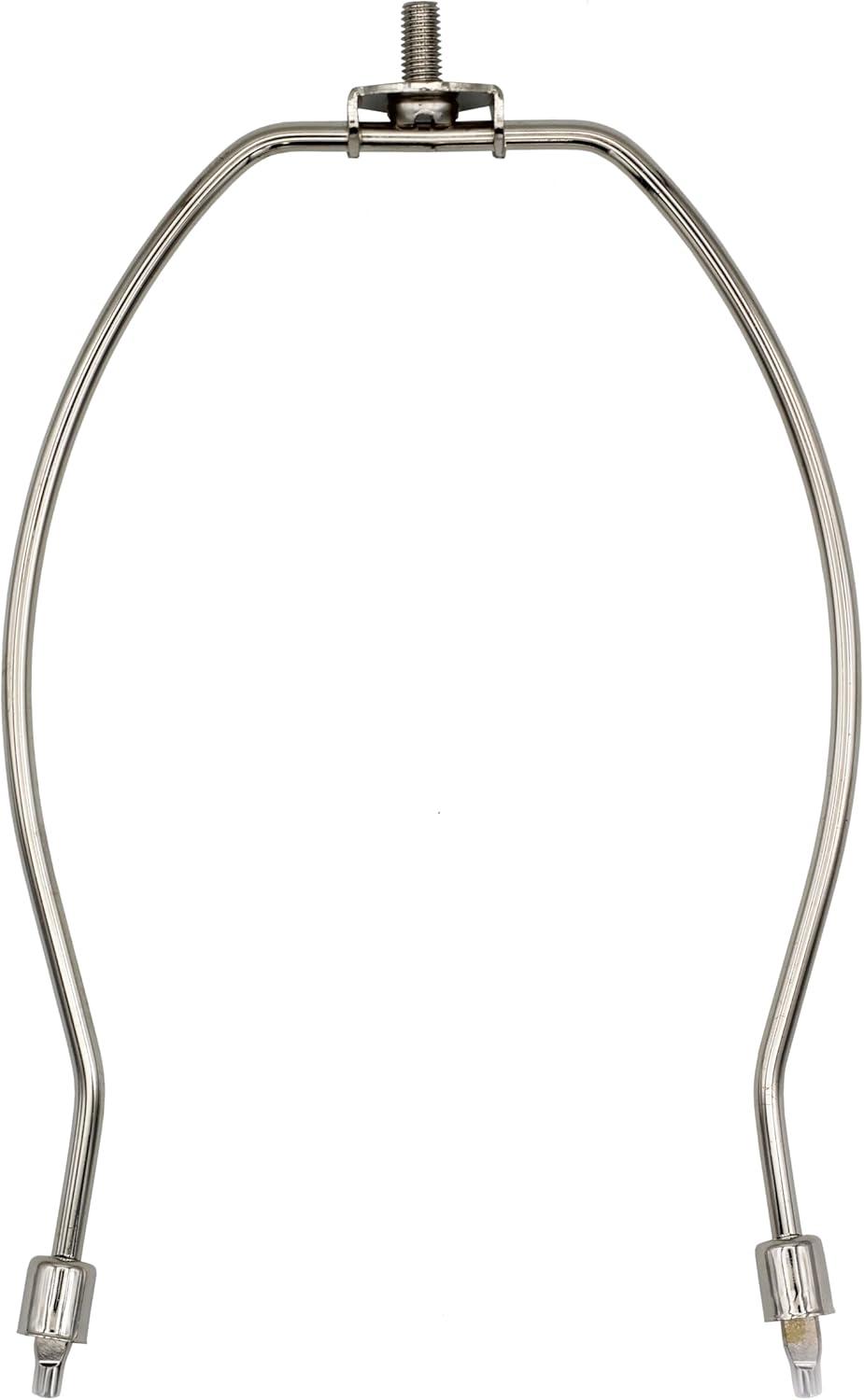 Polished Nickel 8-Inch Lamp Harp Kit with Finial and Base