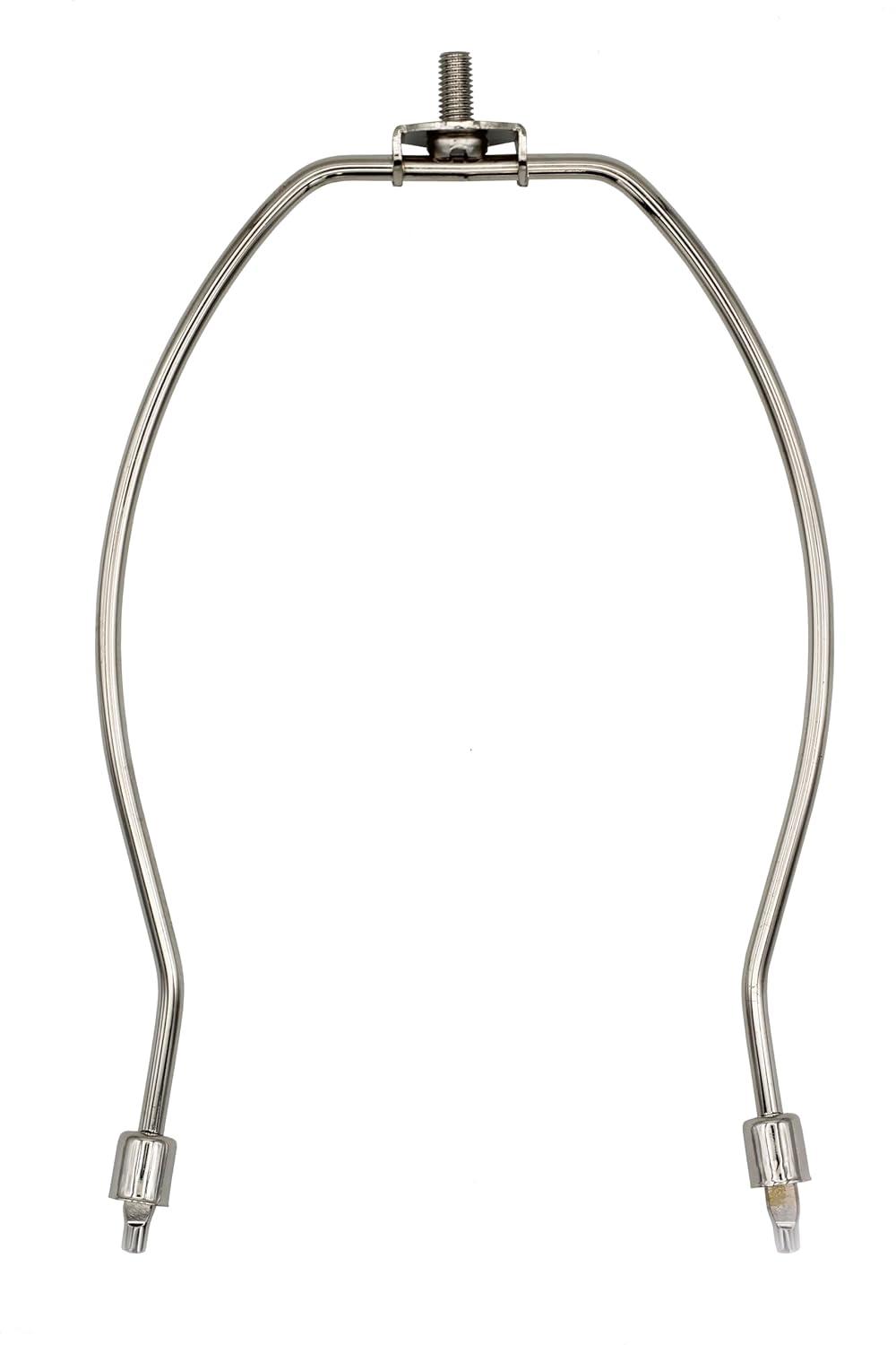 Polished Nickel 8-Inch Lamp Harp Kit with Finial and Base